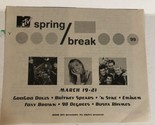 1999 MTV Spring Break Print Ad Britney Spears NSYNC 98 Degrees Eminem TPA21 - $5.93