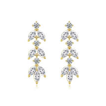 Marquise Crystal &amp; Cubic Zirconia Leaves Drop Earrings - £13.36 GBP