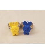 Lot Of 2 Vintage Original Small Ed Roth Rat Fink Ring Gumball Charm Blue... - £9.92 GBP