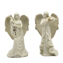 Lenox Angel Figurines Violin &amp; Cello Ivory China with Gold Accents Porce... - $75.95