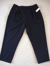 New Gap Women&#39;s Pleated Cropped Pants True Black Size L - $26.39