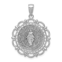 14K Gold Miraculous Medal With Scallop Frame Pendant K5653W - $384.49