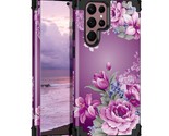 For Galaxy S22 Ultra 5G Case Floral Shockproof Heavy Duty 3 In 1 Hybrid ... - $22.99