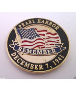 Pearl Harbor Remember World War II (1&quot;) Military Veteran Hat Pin 14981 - $10.98