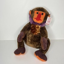 Realistic Baboon Stuffed Animal Fiesta Monkey Plush Orange Brown 12&quot; NWT - £12.32 GBP