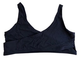 FABLETICS SIZE ? CROSSOVER LOW IMPACT BLACK PULLOVER SPORT BRA - $8.06