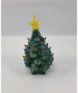 Christmas Light Up Ceramic Tree 8” Green - Battery Operated - $253.10 MXN