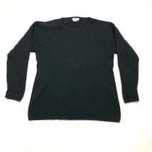 Vintage Bette Appel Cashmere Sweater Womens 2 Black Cable Knit Crew Neck Ribbed - £36.76 GBP