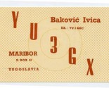 QSL Card YU3GX Maribor Yugoslavia 1958 - $9.90