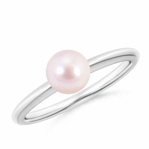 ANGARA 6mm Japanese Akoya Pearl Solitaire Ring in Silver for Women, Girls - £179.93 GBP+