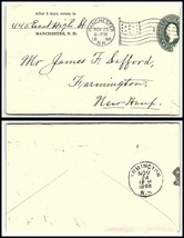 1898 New Hampshire Cover - Manchester To Farmington, Nh H8 - £2.31 GBP
