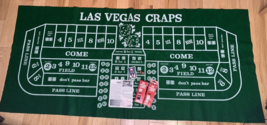 Vintage Las Vegas Craps and Black Jack Casino Felt Layout 34 x 74.5 inch Plus - $35.00