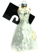 Robert Stanley Hand Blown Glass Wedding Bride White Gown Christmas Ornam... - $24.99