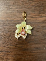 Nolan Miller Charm Orchid Elaborate Yellow Green Pink With Rhinestones - $16.83
