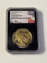 2023 W 1 oz. GOLD Buffalo G$50 First Day of Issue PF70 ULTRA CAMEO Mercanti Sign - £6,197.60 GBP