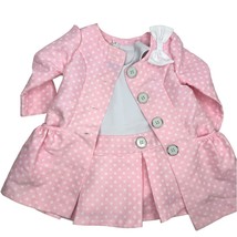 Bonnie Baby Pink White Polka Dot Dress Jacket Outfit Easter/special Occa... - £19.14 GBP