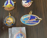 NASA Space Shuttle Columbia Gold Tone Enamel Charm Pendant  Astronauts s... - $14.80
