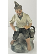 Vintage Figurine - Old Fisherman With Fish And Basket of Fish 6.25&quot; Tall - $16.81 CAD