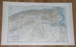 1898 Original Antique Map Of Tunisia Algeria / Africa - £13.66 GBP