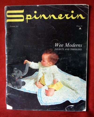 Vintage Knit Pattern Infant Babies Toddlers Spinnerin Wee Moderns Sweater 1970 - $12.82
