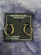 Belk Silverworks 24K Gold over Sterling Silver Oval Hoop Earrings - $29.69