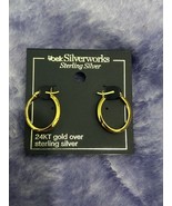 Belk Silverworks 24K Gold over Sterling Silver Oval Hoop Earrings - $564.31 MXN