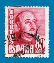  1954 Spain Postage Stamp - Definitive Issue - 8 c General Franco - Scott #803  - $2.99