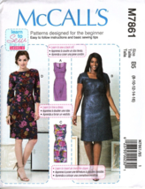 McCall&#39;s Learn to Sew Lvl 2 Misses  8-16 Dresses - M7861 - Uncut Sewing Pattern - £11.86 GBP