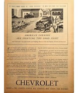 1944 CHEVROLET-Leads to Victory-America&#39;s Farmers-Good Solider&#39;s Print A... - $12.71