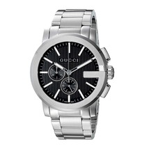 Gucci YA101204 Black Dial Stainless Steel Strap Gents Watch - £1,355.59 GBP