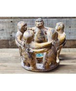 Vintage Aztec / Mayan Circle Of Friends Candle Holder Clay Pottery - 8&quot; ... - €28,36 EUR