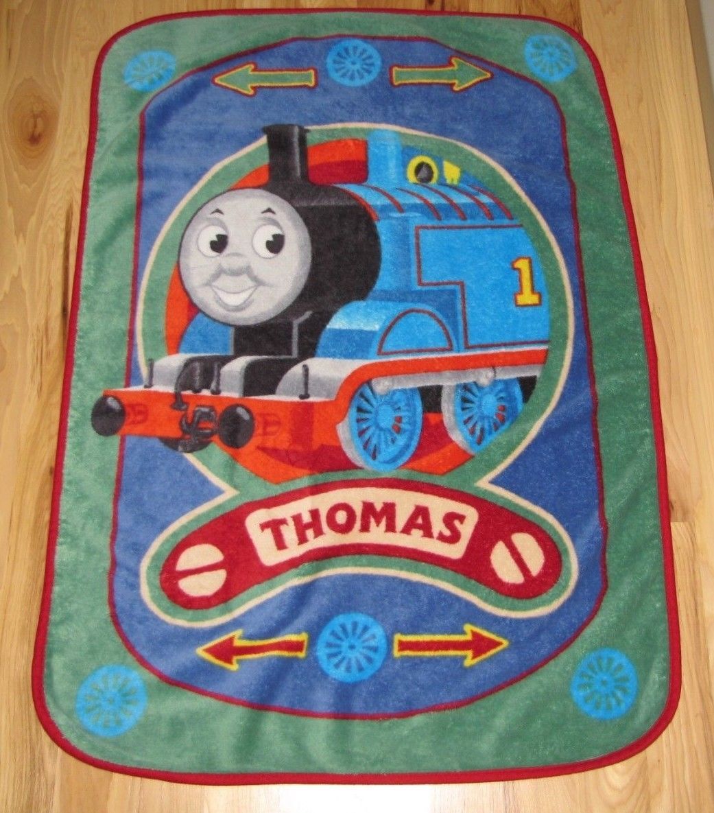 BABY TODDLER SOFT PLUSH FLEECE THOMAS THE TRAIN TANK BLANKET 44" X 31" - £25.30 GBP