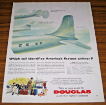 1954 Print Ad Douglas Airliner Airplanes DC-7, DC-4E, Skyrocket - £11.46 GBP