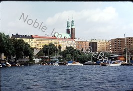 1974 Stockholm Harbor, Buildings, Boats and Cars Kodachrome 35mm Slide - £2.33 GBP