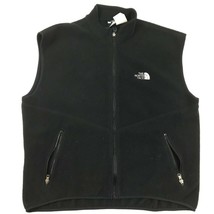 Vtg NORTH FACE Black Fleece vest Half Dome Full zip XL Made in USA Outdoor Hike - £16.25 GBP