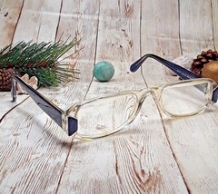 Vintage Marchon Marcolin Clear Blue Eyeglasses Her Half 1063 388 50-20-140 Italy - £27.34 GBP