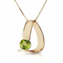 1.0 Carat 14K Yellow Gold Gemstone Necklace with Natural Peridot 14&quot; - 24&quot; - £399.31 GBP
