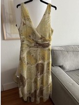 Dress Barn Vintage Yellow Floral Y2K 90’s Retro Sleelvless Summer Dress ... - $513.20 MXN