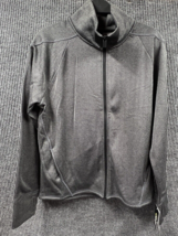 Champion C9 Front Zip Jacket Women Large Grey Herringbone Tech Fleece Th... - $28.72