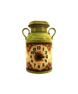 Vintage Spartus Green Milk Can Wall Clock, Apples &amp; Leaves, Electric, Wo... - €25,16 EUR