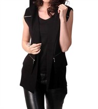 Angel double zip hooded vest in Black - size L - $78.21