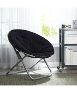 Saucer Chair Faux Fur Soft Cushion Kid Teen Portable Black Lounger Bedro... - £54.49 GBP