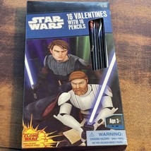 1-Pack of 16 Star Wars Valentines Classroom Exchange Cards W/ Pencils 2011 - £4.24 GBP