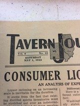 Rare Original WW2 “Tavern Journal “ for Mo. &amp; ILL. Dated May 1st 1943 - £17.96 GBP