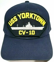 Us Navy Uss Yorktown CV-10 Men&#39;s Cap Hat Navy Blue Strapback 100% Acrylic - £10.05 GBP