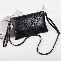 Fashion Punk Style  Leather Women Handbag Simple  Design Casual Clutch Bag Rivet - £18.91 GBP
