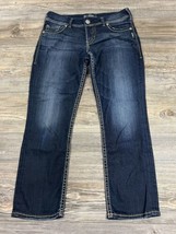 Silver Suki Capri Jeans Women&#39;s Size W27 Blue Dark Wash Low Rise Cropped... - $14.85