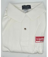 Vintage Lipton Tea White Polo w/Embroidery Size L Vantage Custom Classics - £13.73 GBP