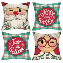Fjfz Christmas Santa Mrs Claus Throw Pillow Covers 20x20 Green Set of 4 - $4.26 Fjfz Christmas Santa Mrs Claus Throw Pillow Covers 20x20 Green Set of 4 - $4.26