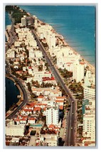 Aerial View Hotel Row Miami Beach Florida FL UNP Chrome Postcard W6 - $3.91